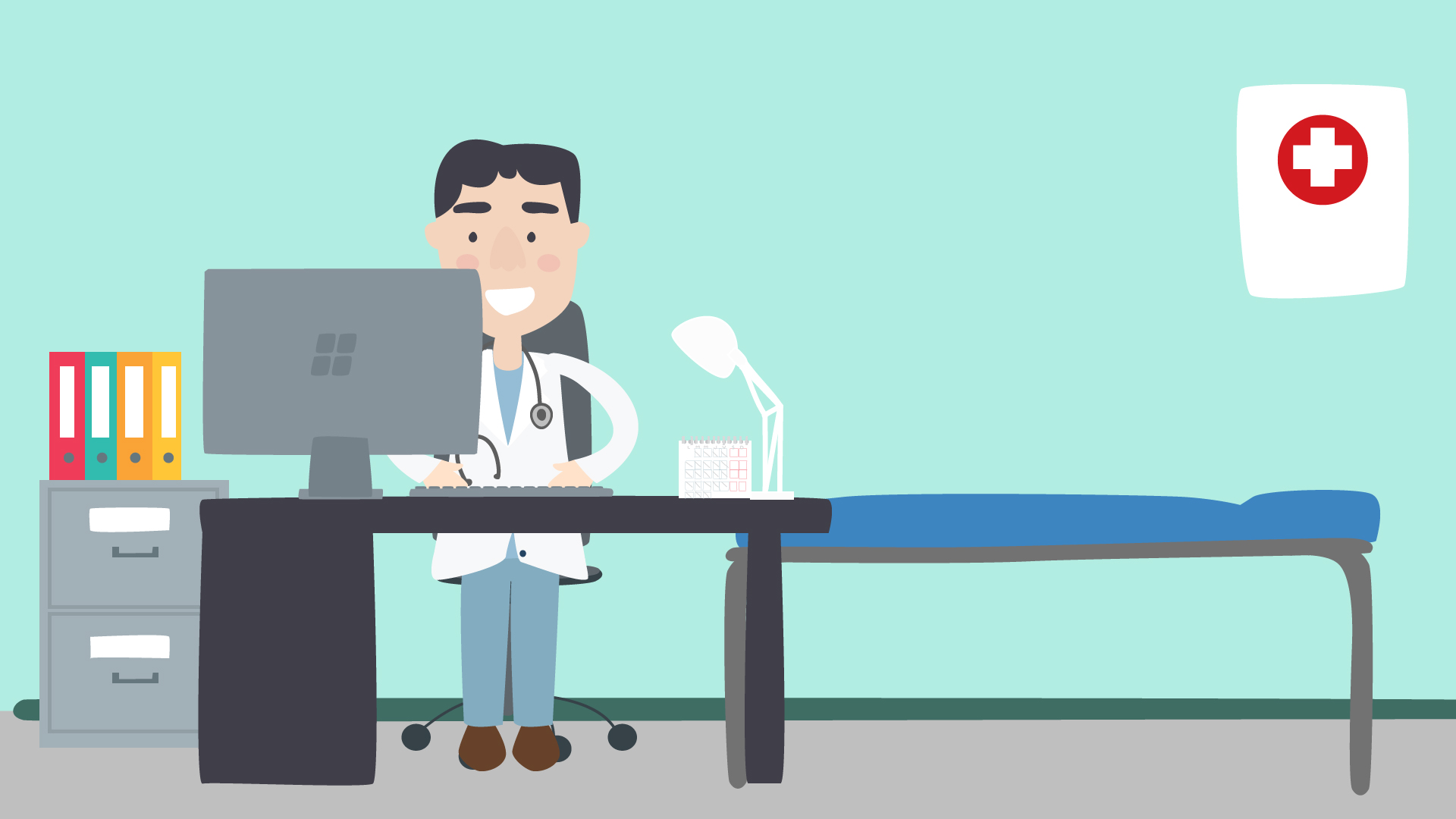 ilustración de personaje medico