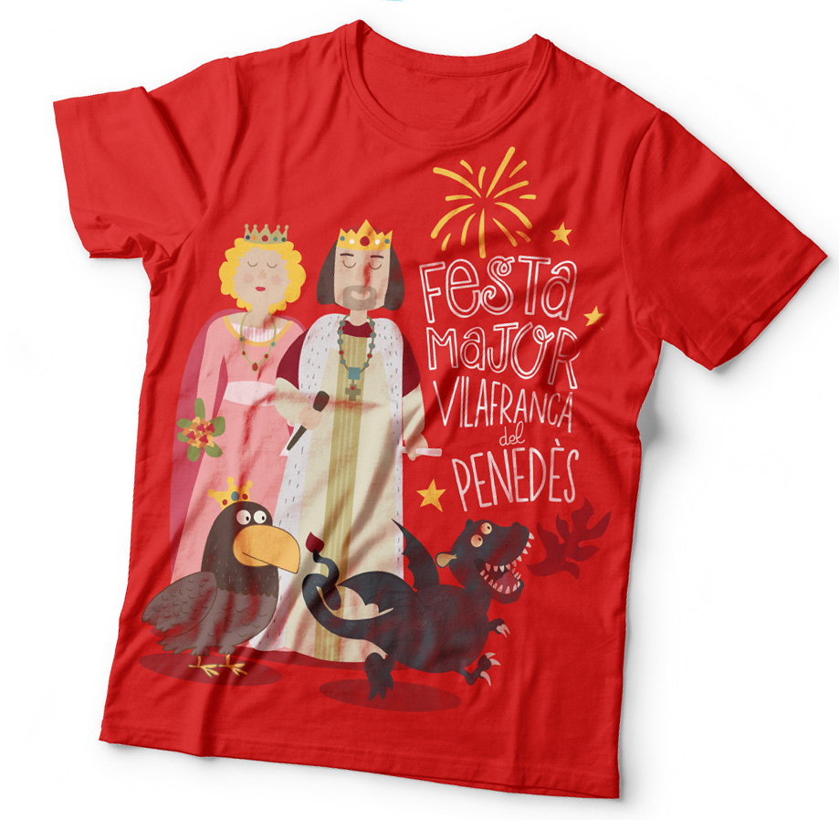 ilustracion de camiseta Festa Mayor Vilafranca del Penedés