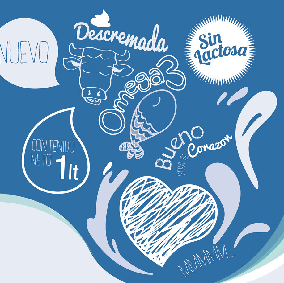 ilustracion para packaging de leche